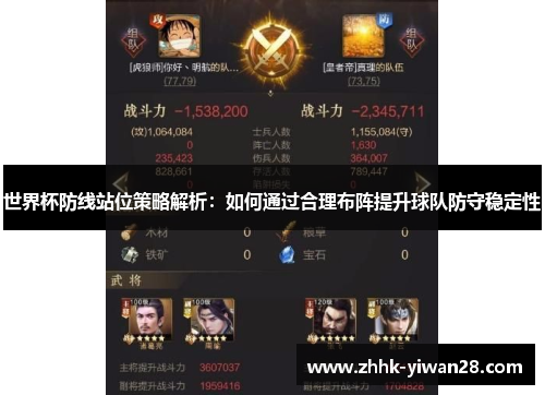 世界杯防线站位策略解析：如何通过合理布阵提升球队防守稳定性